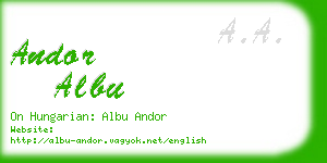 andor albu business card